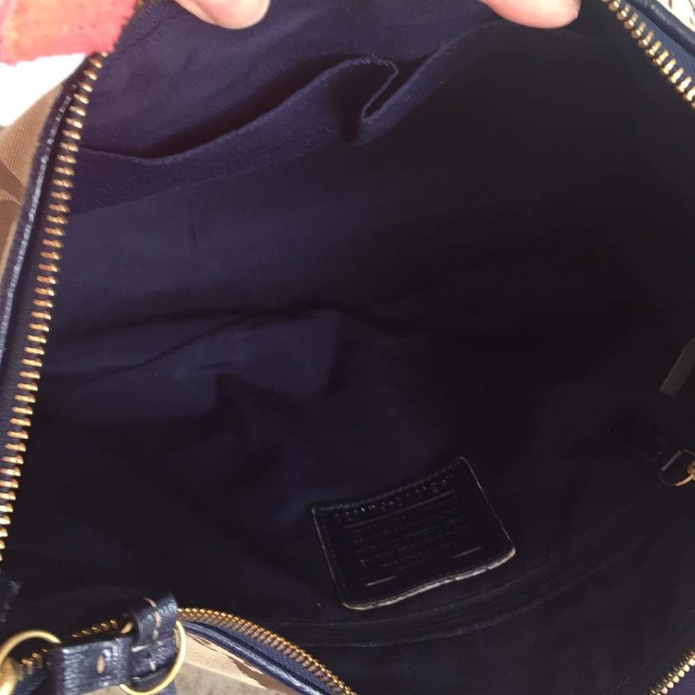 Coach Signature Stripe Hobo Shoulder Bag Crossbody - Picture 5 of 8